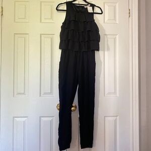 black ruffle jumpsuit